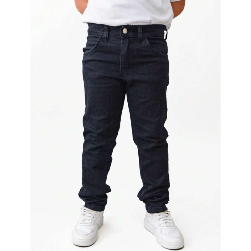 Calça Jeans Infantil Menino Skinny Lisa Masculino Slim