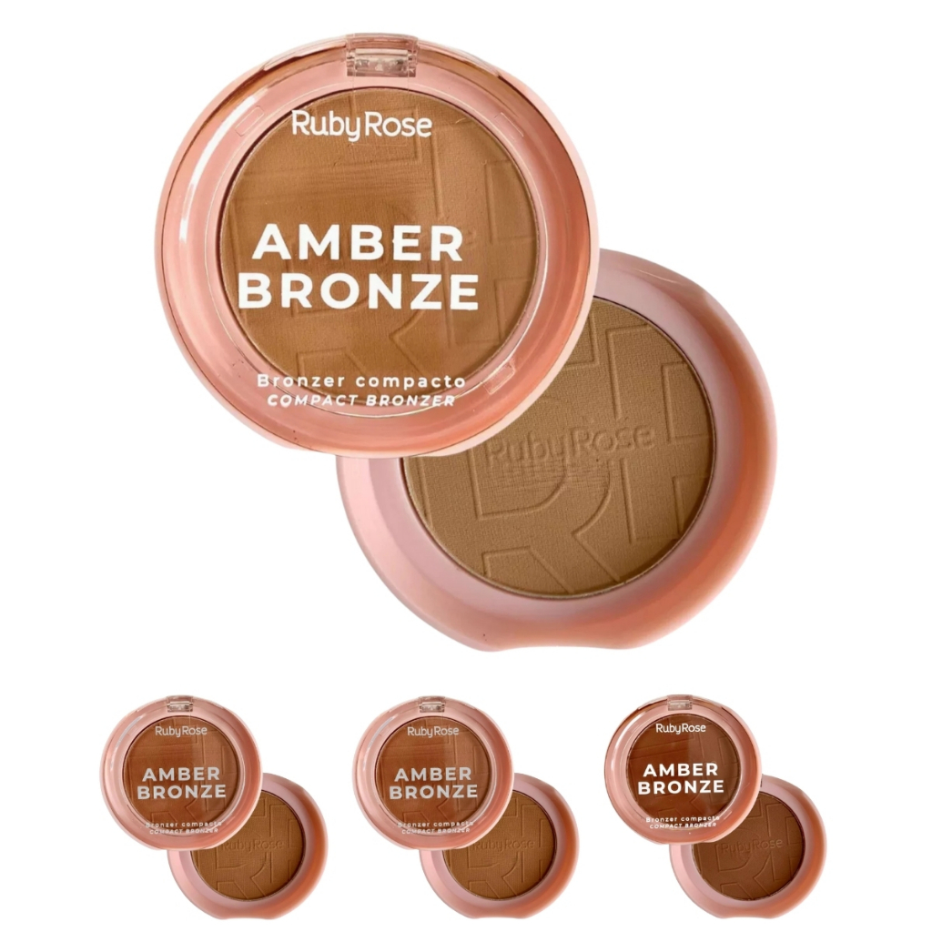 Bronzer Compacto Matte Amber Bronze Ruby Rose Efeito Natural
