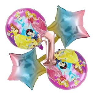 Kit C/4 Balão Metalizado Princesas + número 40cm em Oferta na Shopee
