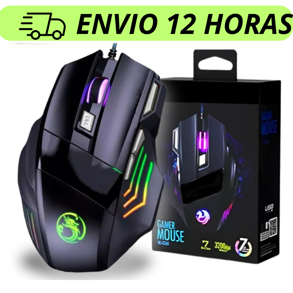 Mouse Gamer Para Jogo 3.200 Dpi Óptico Com Led Rgb Usb No2sp