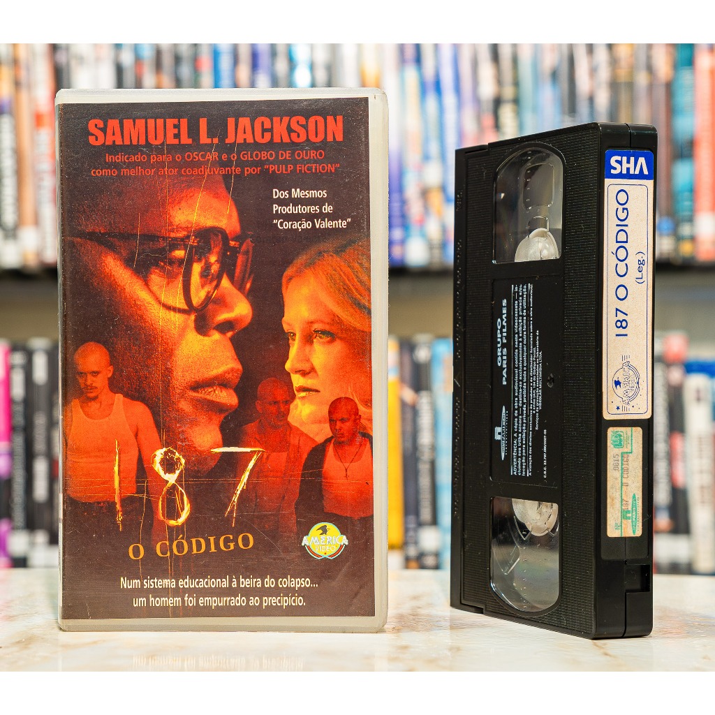 VHS 187 O Código - LEGENDADO - Samuel L. Jackson - Original - Fita de Vídeo Filme (Duas Opções de Capa) - América Vídeo