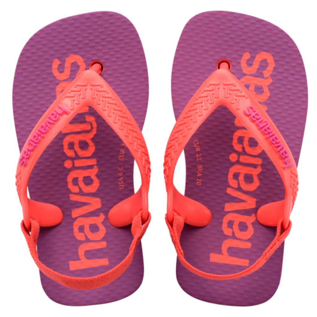 Chinelo Havaianas Baby Brasil Salmão Infantil Herois Mulher Maravilha Criança Elástico Original 23