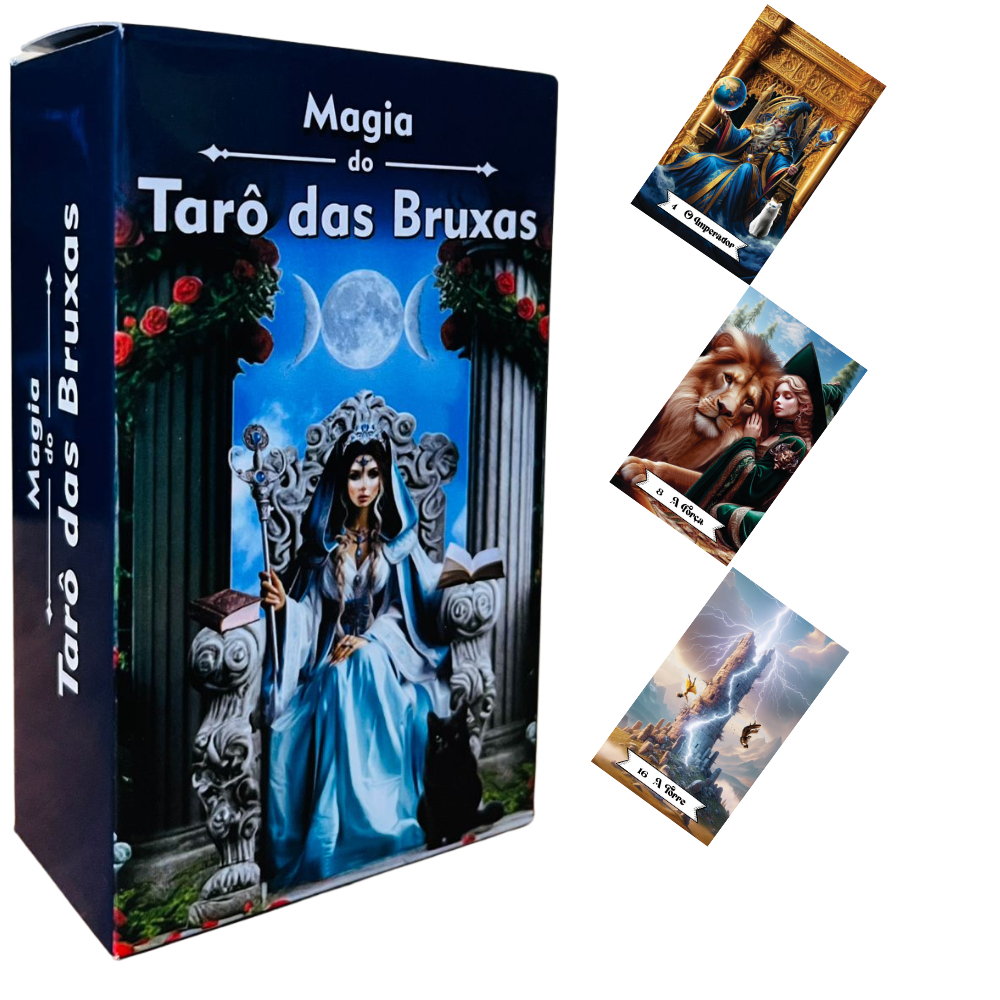 Tarô Das Bruxas 78 Cartas + Saquinho e Manual Explicativo