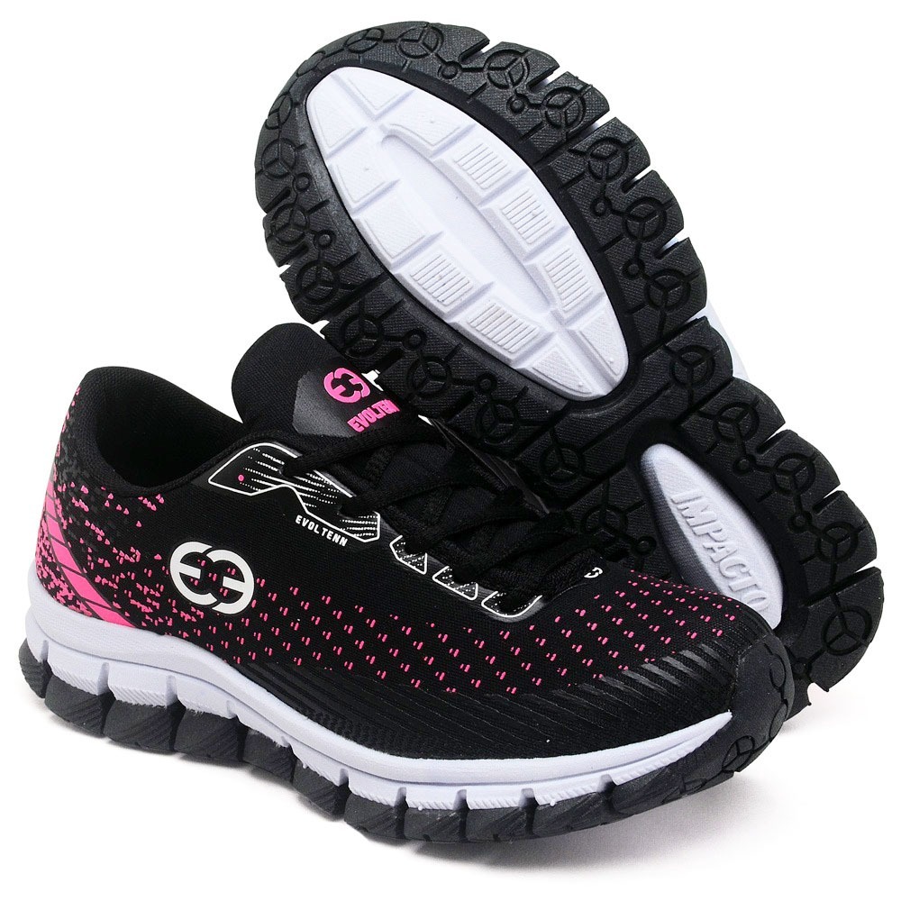 Tênis Infantil Impacto Resistente Calce Fácil Conforto e Estilo para seu Filho Cor: Preto Com Pink