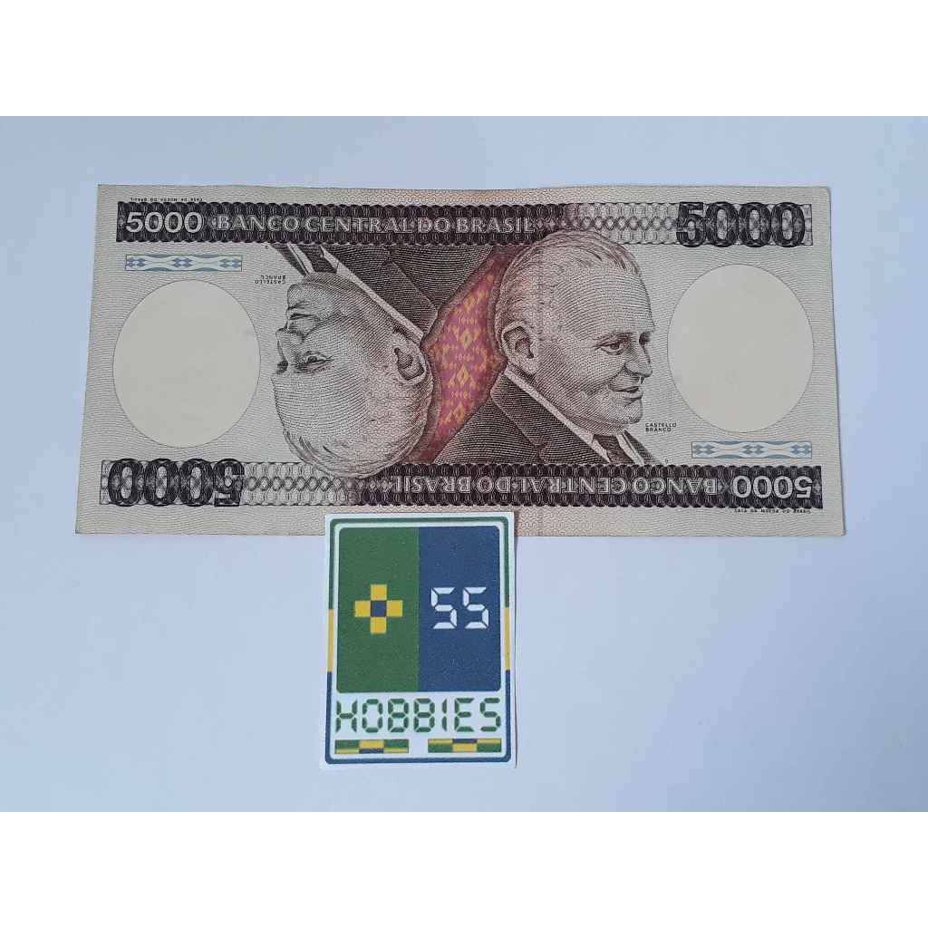 Dinheiro Cédula Antiga 5000 5 Mil Cruzeiros Castelo Branco