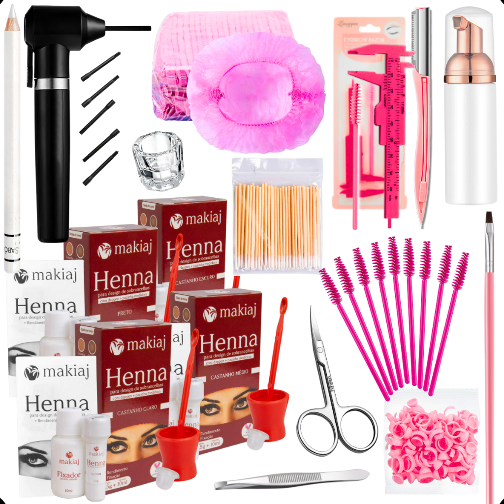 Kit Henna Design De Sobrancelhas Profissional Mixer Kit Sobrancelhas Completo