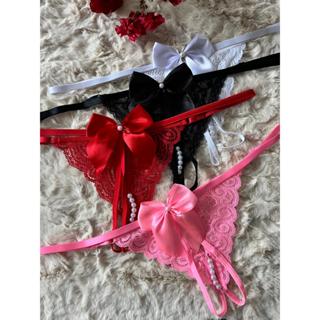 Kit 3 Calcinhas com Laço Marido Apressado Lingerie Rendada Pérola em Oferta na Shopee
