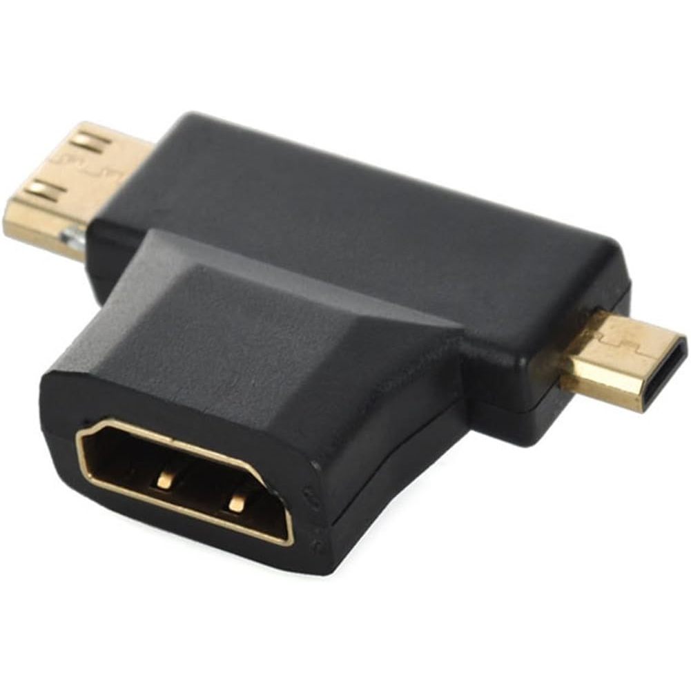 Micro HDMI macho mini HDMI macho para HDMI 1.4 fêmea 2 em 1 Combo adaptador T .