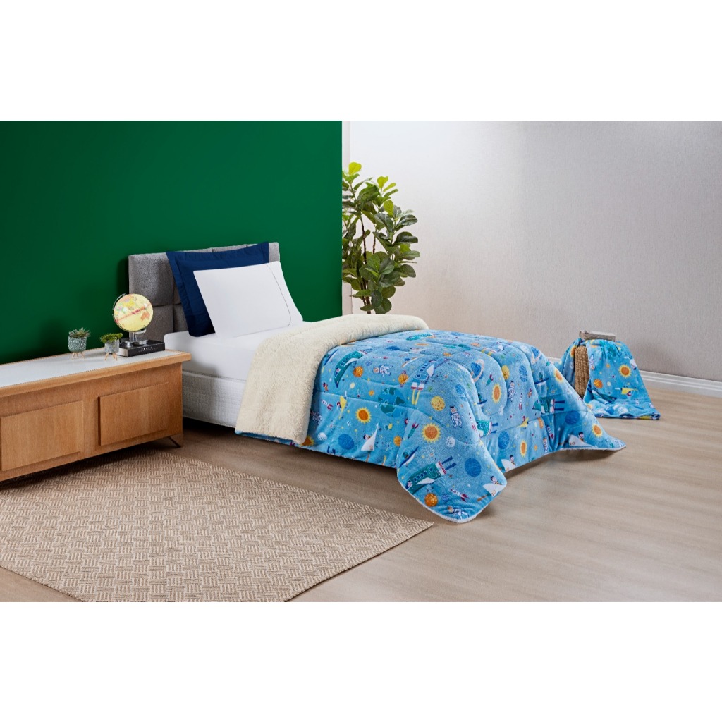 Coberdrom Everest Kids Solteiro Manta Sherpa Lã Carneiro bem Quentinho Varias Estampas