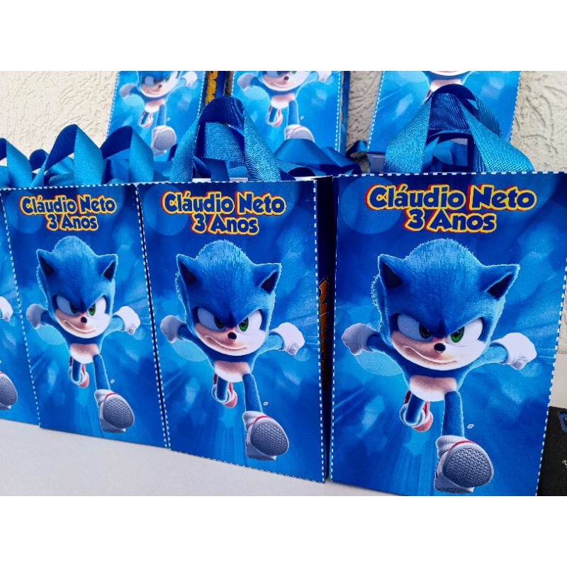 KIT Sacolinhas Surpresas Festa Sonic |MONTADAS Lembrancinhas Aniversário Personalizadas.