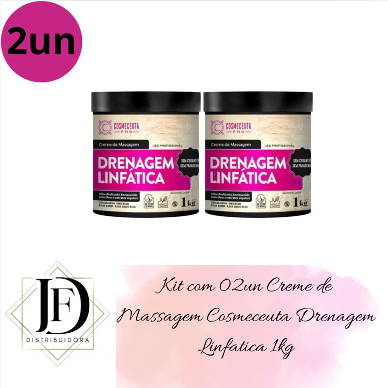 Kit com 02un Creme de Massagem Cosmeceuta Drenagem Linfatica 1kg em Oferta na Shopee