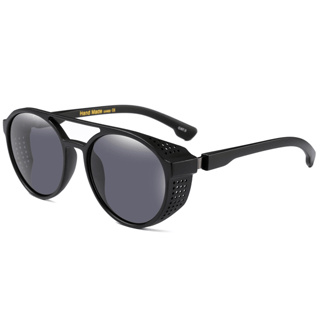 Óculos de Sol Masculino Redondo Alok Steambunk Preto UV400 Dobradiça Metal em Oferta na Shopee