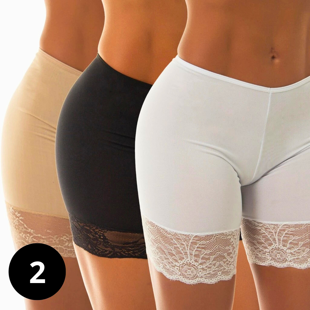 Kit 2 Short Anágua Segunda Pele com Renda Não Marca Vestido Feminino Bermuda Feminina Sexy Lingerie Saiote Microfibra em Oferta na Shopee