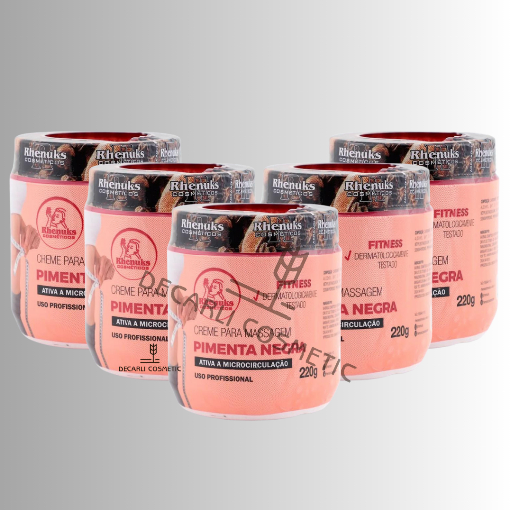 50 UN Gel Massageador Pimenta Negra Redutor De Medidas 200g - Rhenuks