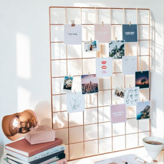 Memory Board Rose Gold Grade Painel De Foto Parede Mais Prendedor E Clip Adesivo em Oferta na Shopee