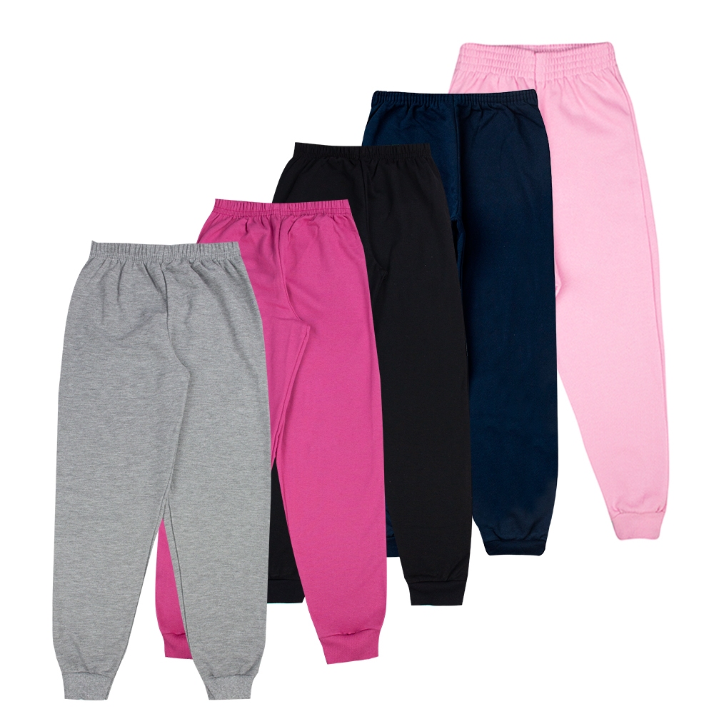 Kit 3 Calça Moletom Juvenil Menina Tradicional Sortidas