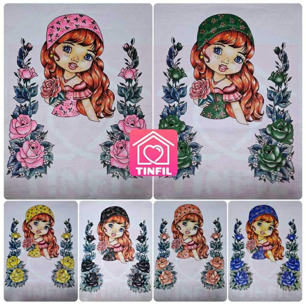 Kit Panos de Prato Boneca Ruiva Indiana 100% Algodão Cores Diversas em Oferta na Shopee