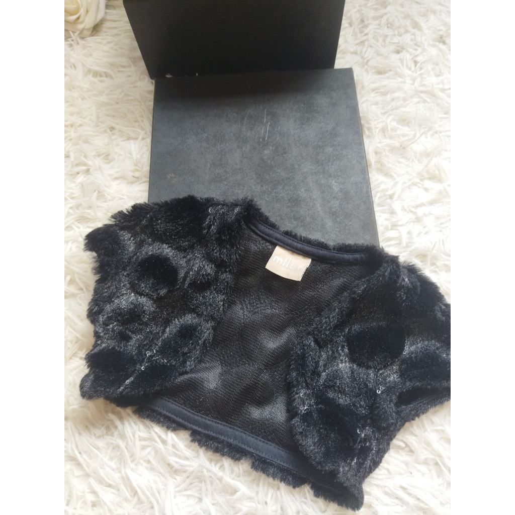 Bolero Infantil Feminino, Modelo Manga Curta, Preto, Tam: 01, Marca; Milon