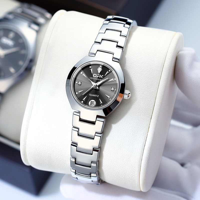 OPK Relógio Feminino 8105 A prova d‘água Orient Original De Aço Inoxidável Quartzo Prata Luminoso em Oferta na Shopee