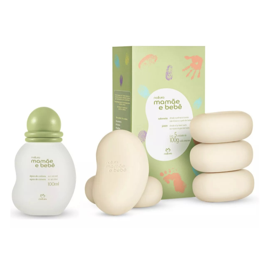 Kit Mamãe e Bebê Colônia 100ml + Sabonete 5 unidades Natura