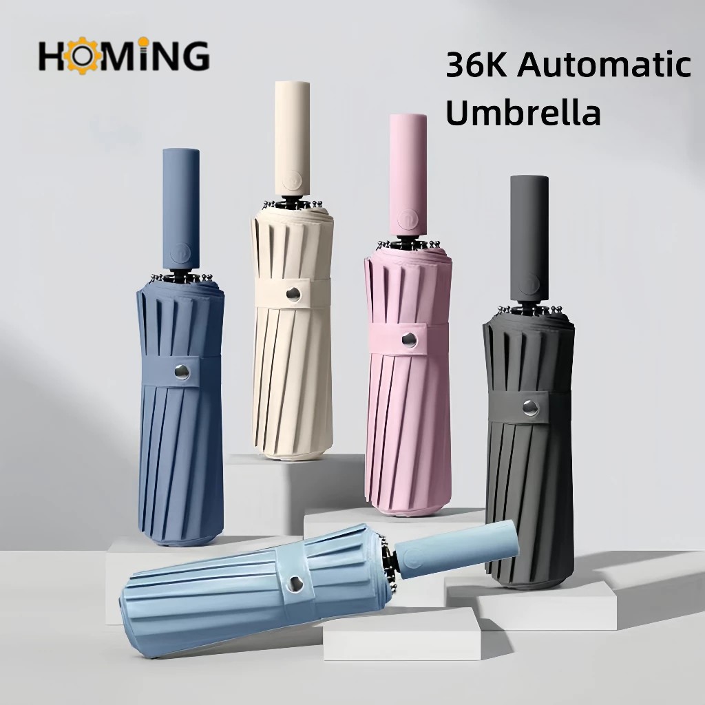 HOMING Guarda Chuva Automático Abre E Fecha Reforçado Contra Vento Proteção Solar Blackout Sombrinha em Oferta na Shopee