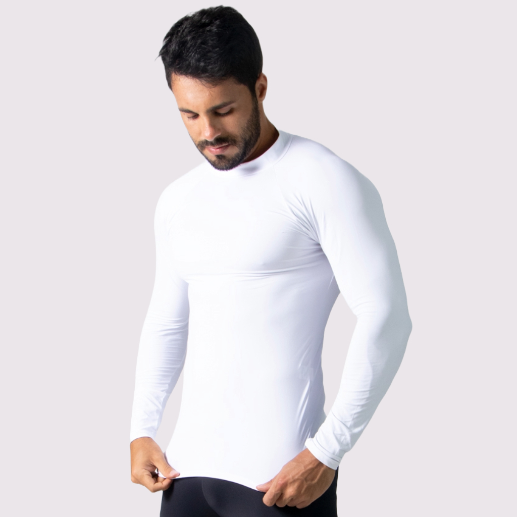 Blusa Térmica Masculina Segunda Pele Proteção Uv Compressão Poliamida
