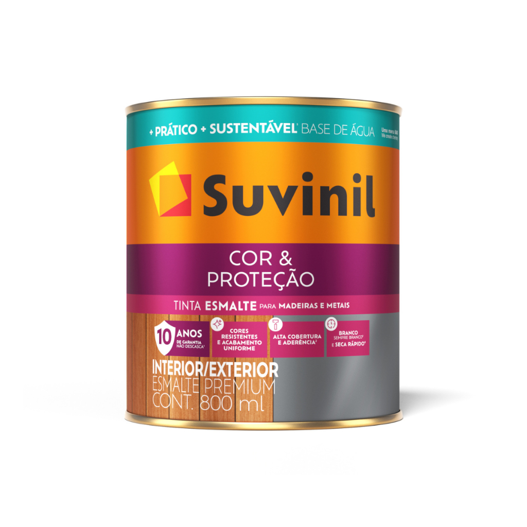 Tinta Esmalte Cor & Proteção Acetinado Base Água 800ml Suvinil - Cores em Oferta na Shopee