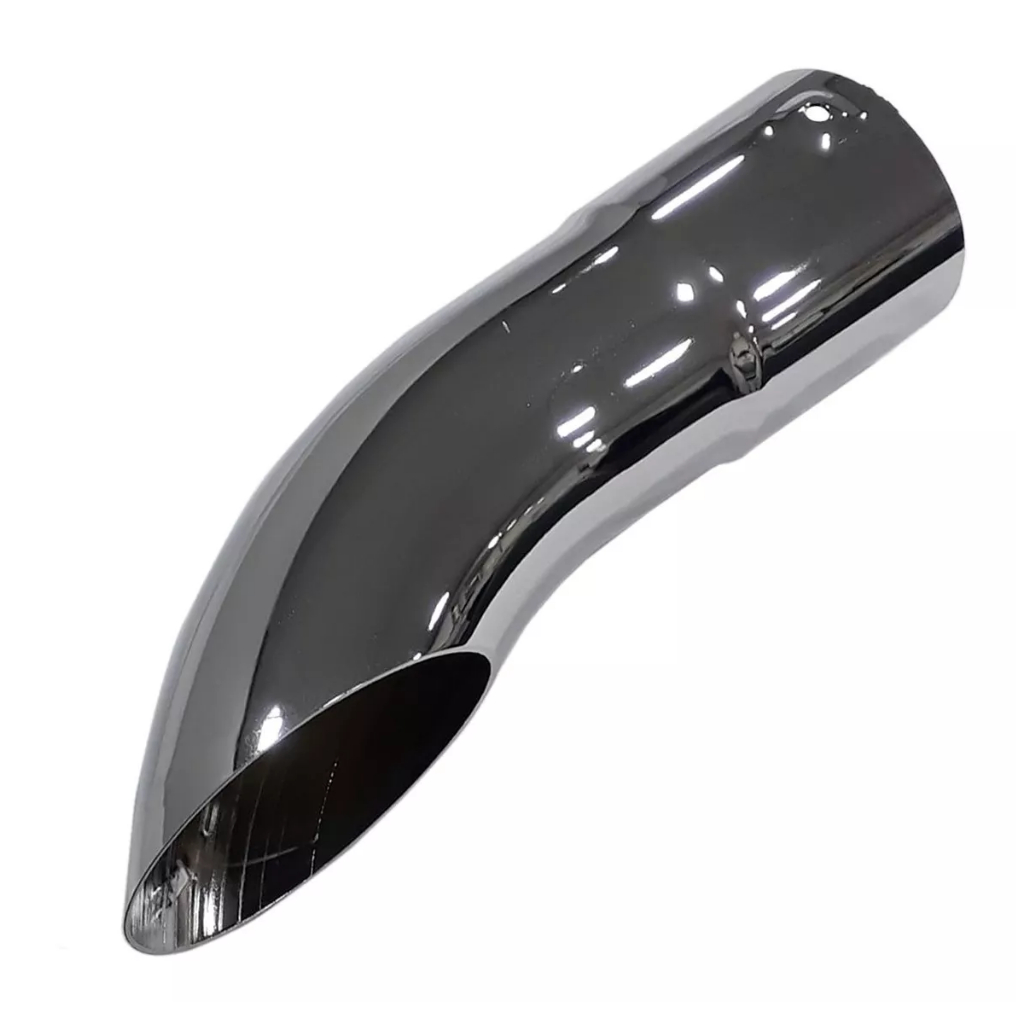 Ponteira Escapamento Caminhão Cromada 4 Polegada Curva 41cm em Oferta na Shopee