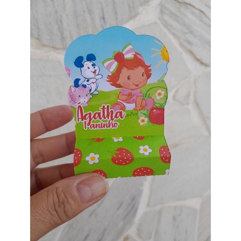 Porta bis duplo personalizado tema moranguinho baby/ lembrancinhas para aniversário