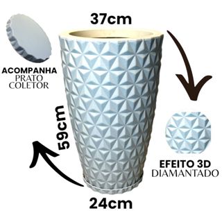 Vaso Para Plantas Grande Polietileno Coluna Redonda G Com Prato Moderno para Decoração Flor Natural Luxo em Oferta na Shopee