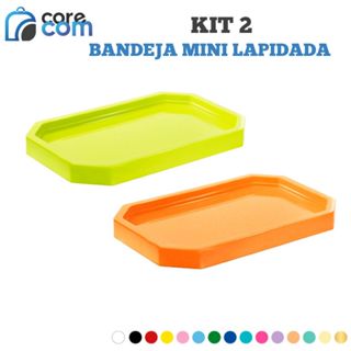 Kit 2 Bandeja Mini Lapidada (13x19 cm) - Várias Cores em Oferta na Shopee