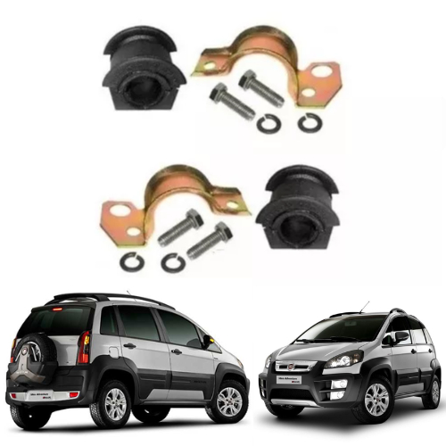 Detalhes do Kit 02 Bucha da Barra Estabilizadora completo Idea Adventure 06/ Doblo ELX 02/ Palio Weekend 97/ .. 23 MM