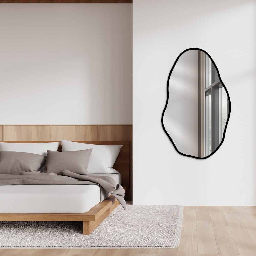 Espelho Organico  Pedra 50X80 cm Sofisticação e Modernidade Sala Quarto