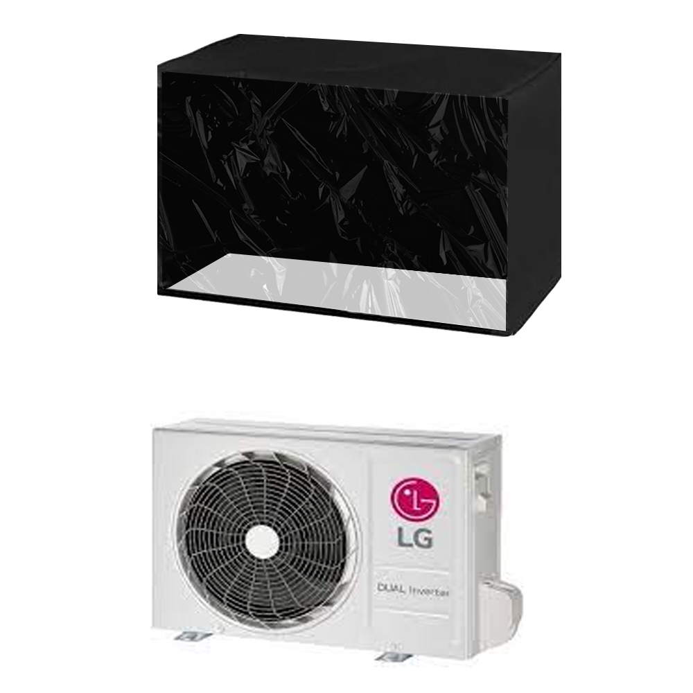 Capa Ar Condicionado Lg 9000 Btu Preta Frente Transparente Impermeável L72cm A49cm P23cm
