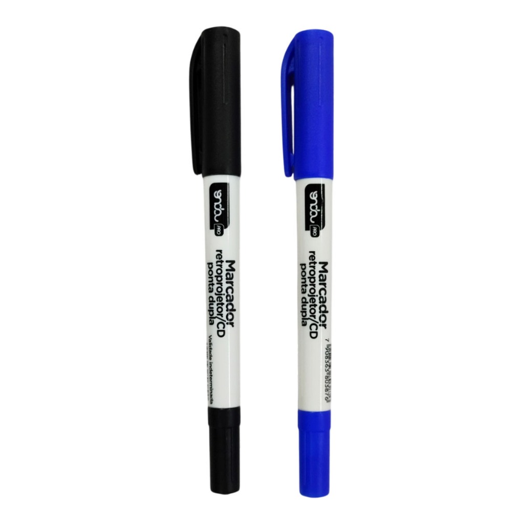 Caneta Permanente Ponta Dupla 0.4mm e 2mm Marcador Retroprojetor CD/DVD Plastico Metal em Oferta na Shopee