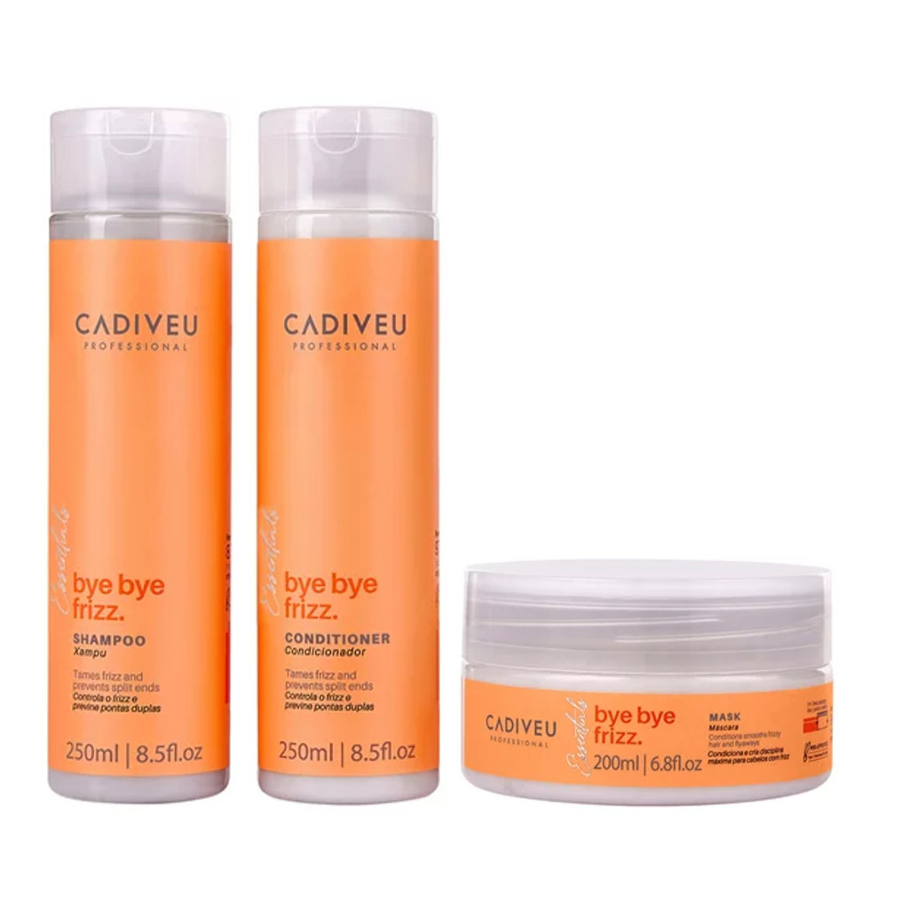 Cadiveu KIT Bye Bye Frizz Shampoo e Condicionador 250ml + Máscara 200ml em Oferta na Shopee