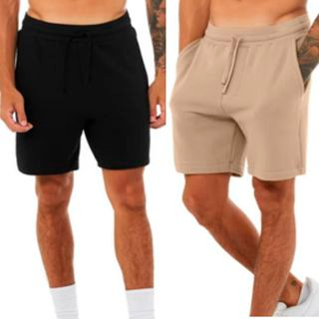 Kit 2 Bermudas Moletom Masculina Short Treino Academia Esporte Fitness Casual com bolso