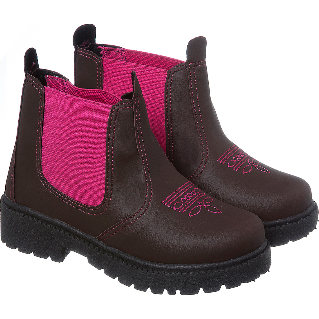 Bota Botina Infantil Menina Estilosa Rodeio Promoção 20 ao 27 Elástico Confortável Promoção Original