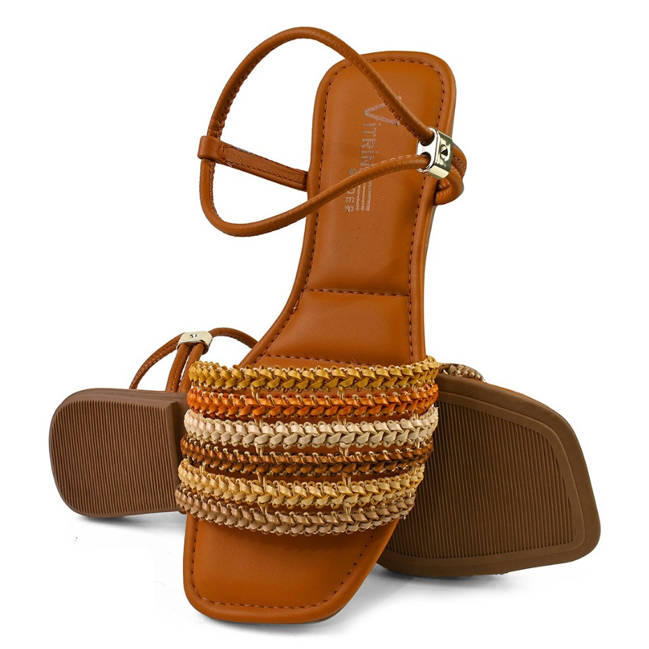 sandália feminina rasteirinha Trança Colorida Vitrine shoes em Oferta na Shopee