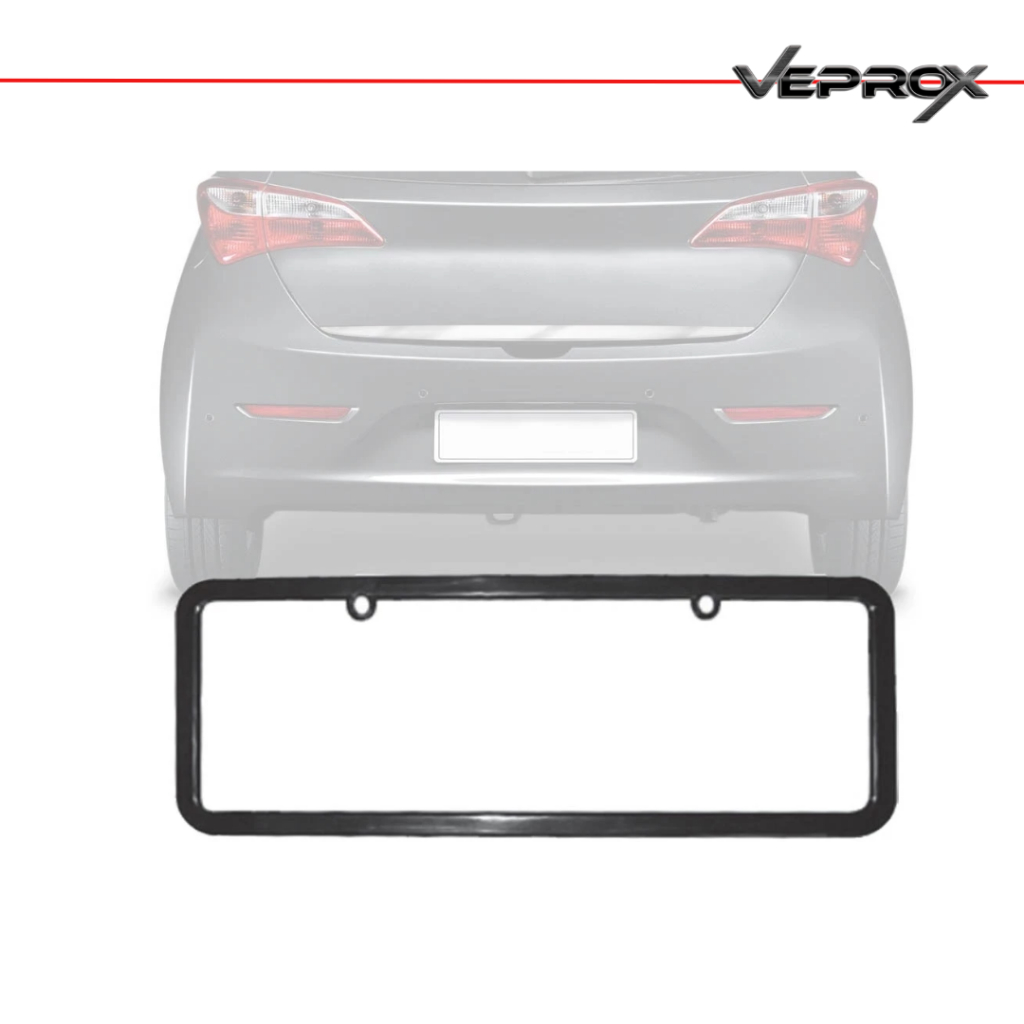 Par Moldura de Placa Preta Lisa Universal - Shekparts em Oferta na Shopee