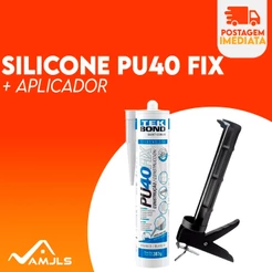 Adesivo Silicone Pu40 Fix P/construção + Aplicador Tek Bond - Branco