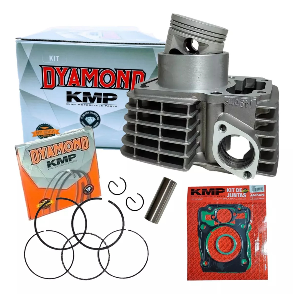 Kit Cilindro Motor Cg 150 Titan 2004 2005 2006 2007 2008 2009 2010 2011 2012 2013 2014 2015 Kmp Dyam em Oferta na Shopee