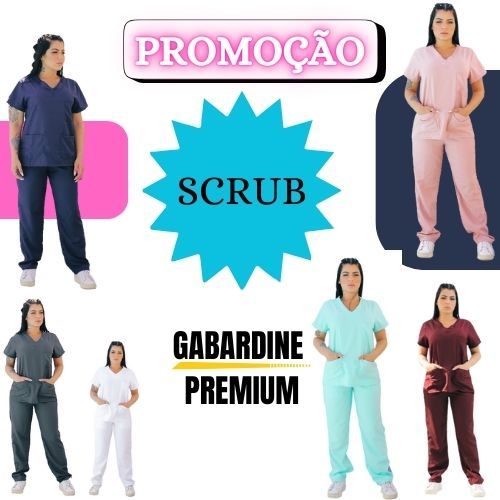 Conjunto Pijama Cirurgico Scrub Microfibra Gabardine Uniforme Hospitalar Profissional 10 em Oferta na Shopee