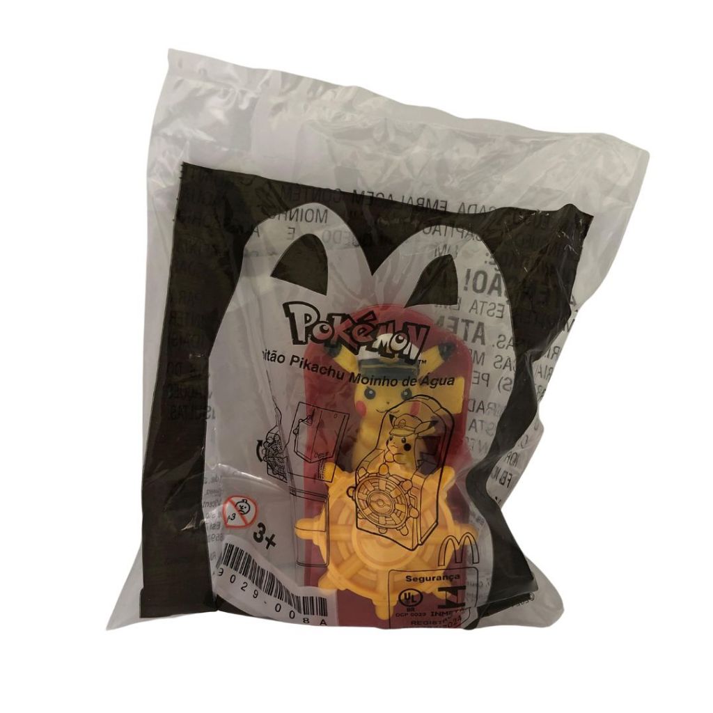 Capitão Pikachu Moinho de Água Pokémon McDonald's 2025 Lacado - Mc Lanche Feliz e carta pokemon