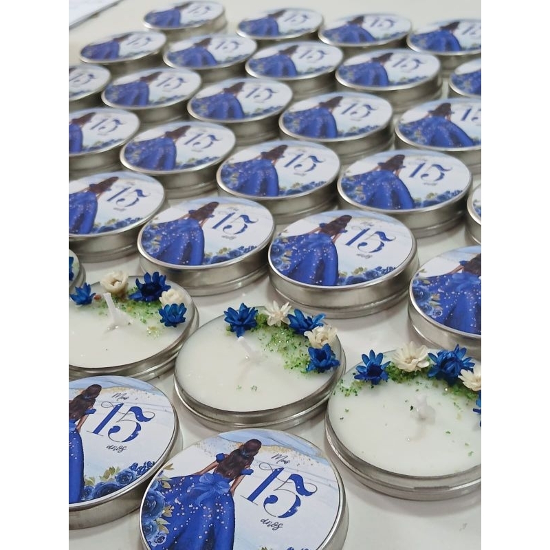 kit 40,  50, 100 velas aromáticas adesivo personalizado lembrancinha , aniversário 15 anos, Batizado, Casamento