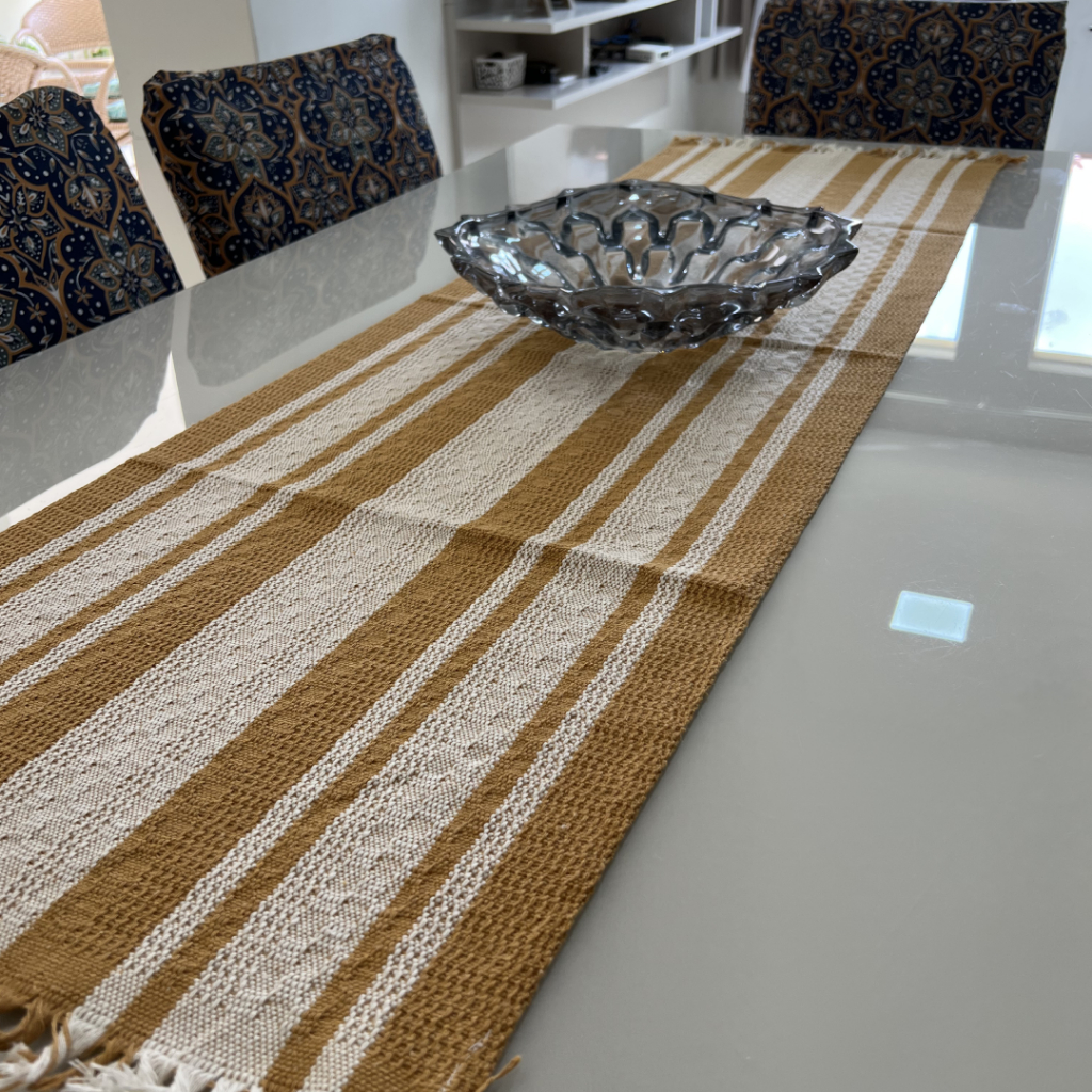 Caminho De Mesa Trilho Algodão Artesanal em Oferta na Shopee