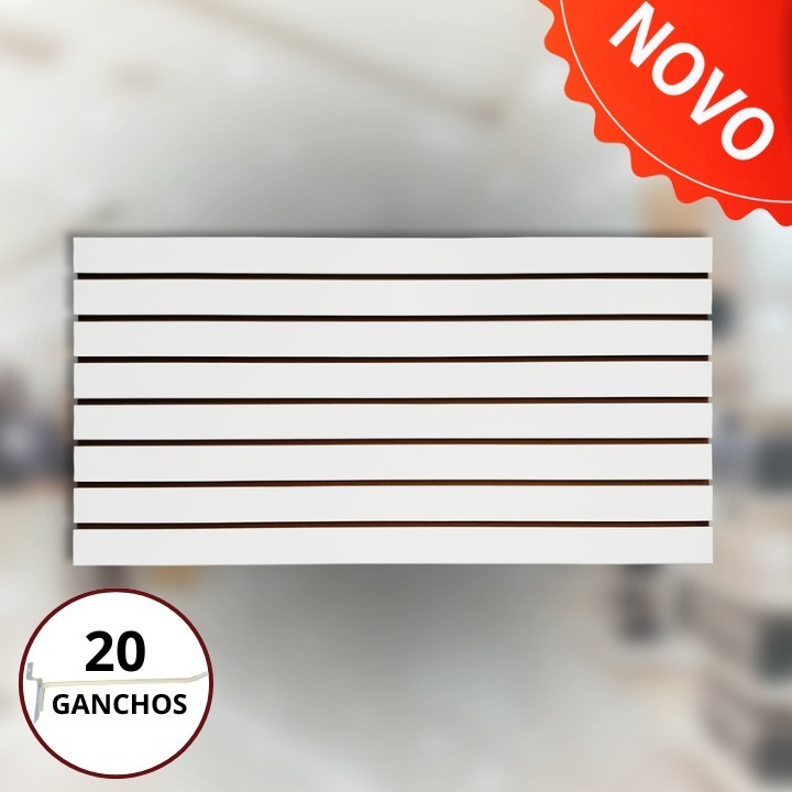 Painel Canaletado Expositor MDF 1,20x0,60 + 20 Ganchos ENVIO IMEDIATO em Oferta na Shopee