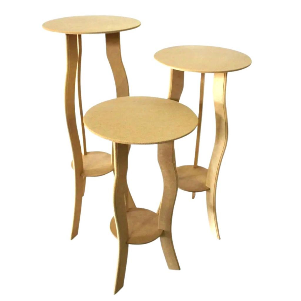 Mesinha Redonda Kit 3 Tamanhos P M G Decorativa Floreira para flores em Oferta na Shopee