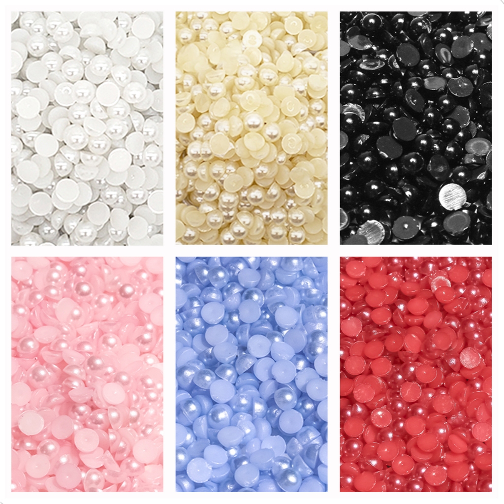 Meia Pérola ABS 6mm Base Reta P/ COlagem- Pacote 500/ 1.000 em Oferta na Shopee