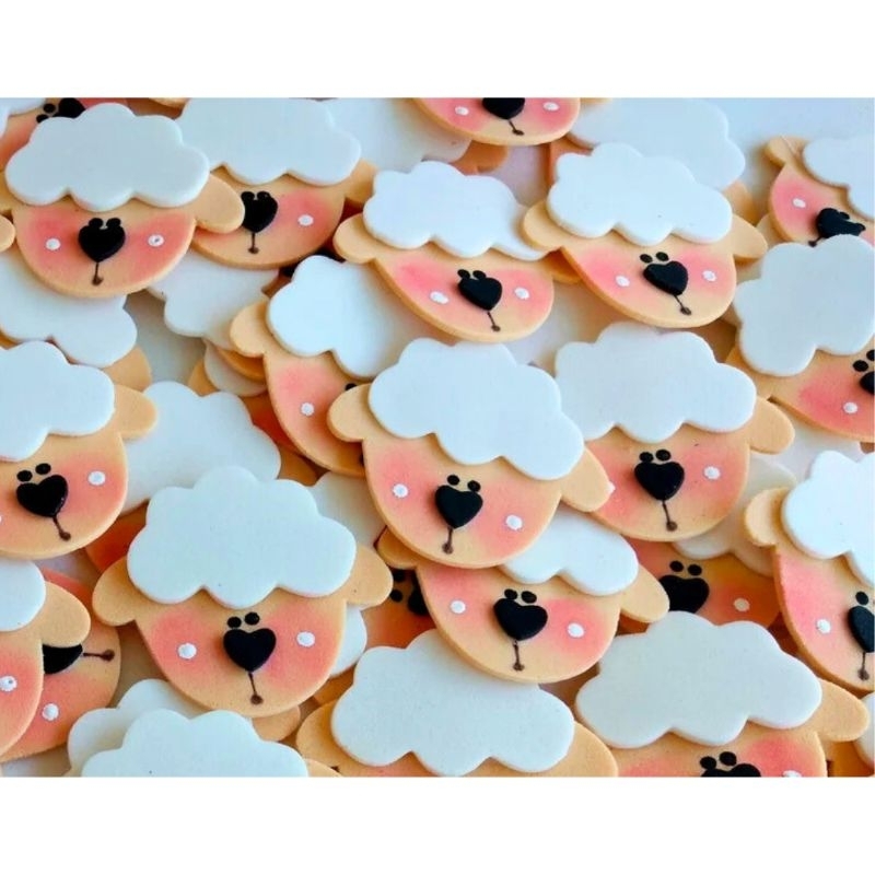 22 apliques em EVA ovelha personalizado em Oferta na Shopee